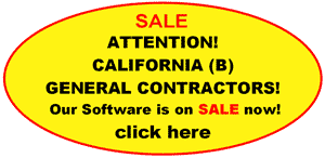 Sale - Attention! - California General Contractors - Our Software is on Sale Now - Click Here