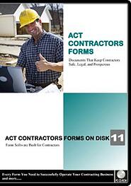ACT Contractors Forms on Disk Software for California