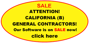 CALIFORNIA GENERAL CONTRACTOR  FORM SOFTWARE ON SALE