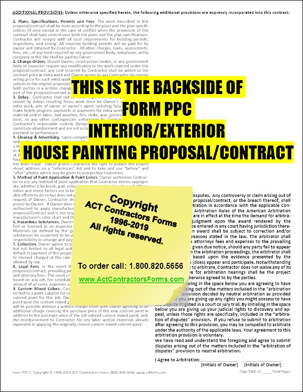 Residential Painting Contract Forms